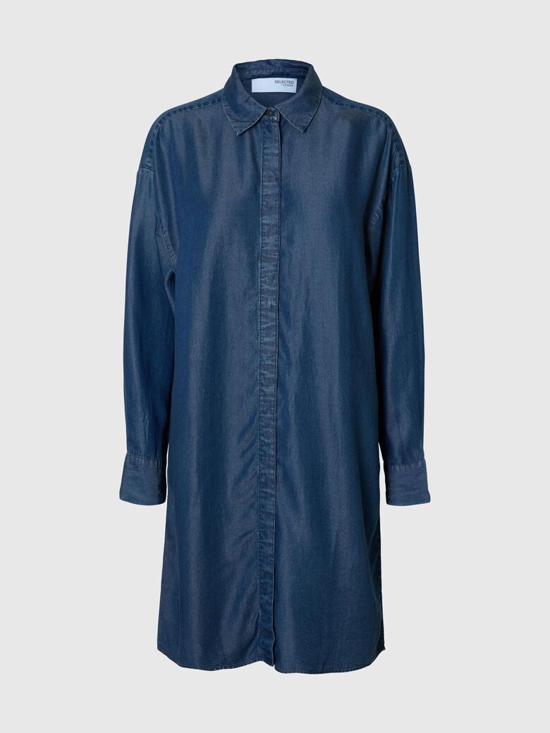 SELECTED FEMME ELEGANTA LIOCELA KLEITA AR DŽINSA JOSTU KOMPLEKTĀ L IZMĒRS